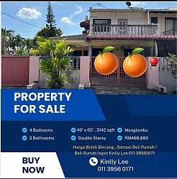 Ipoh Menglembu Corner Double Storey 49’x65’ 4Bedrooms 3Bathrooms Leasehold Selling Price RM468,000
